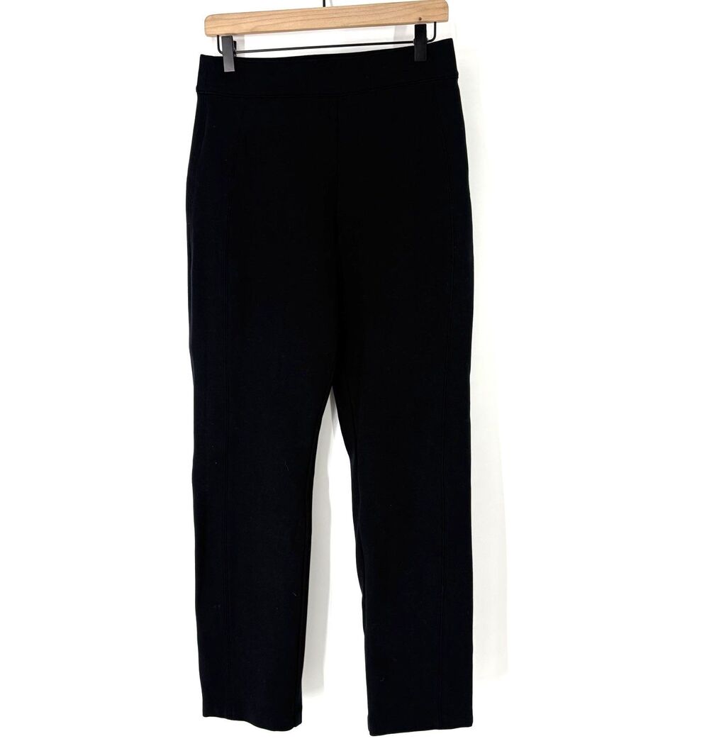 Spanx Super Smooth Perfect Fit Pants Medium Black Ponte Slim Straight Pull On